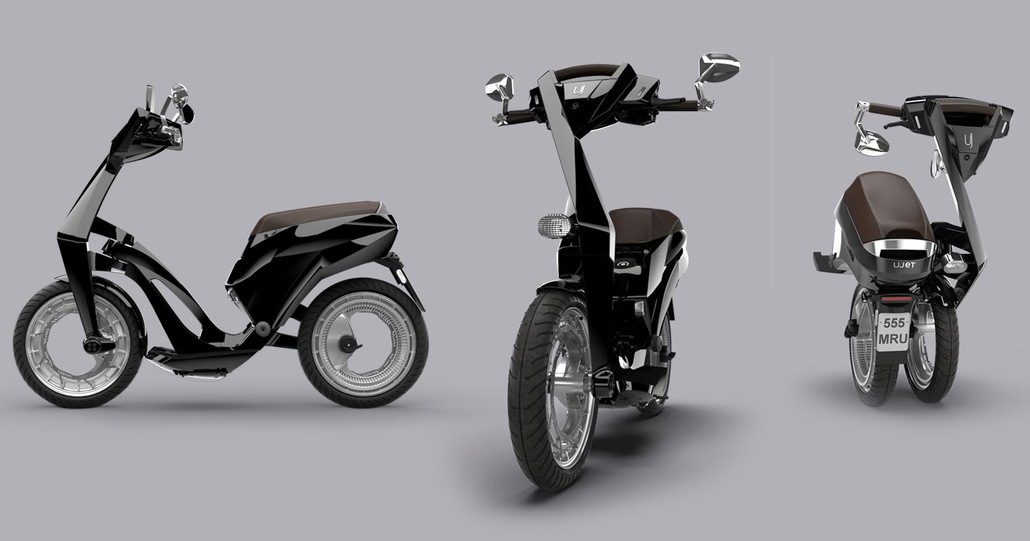 Pieghevole e con nanotecnologie: scooter UJET lanciato a Las Vegas