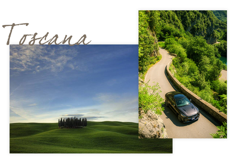 Qui è dove vi aspettereste i filari d'uva del Chianti o i cipressi della Val D'Orcia... e invece