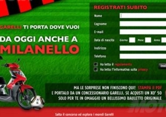 Concorso online Garelli e A.C. Milan Concorso online Garelli e A.C. Milan