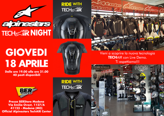 BER Store Modena: Alpinestars Tech-Air night BER Store Modena: Alpinestars Tech-Air night