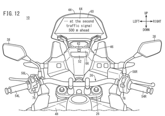 Honda brevetta l'Head Up Display per le moto Honda brevetta l'Head Up Display per le moto