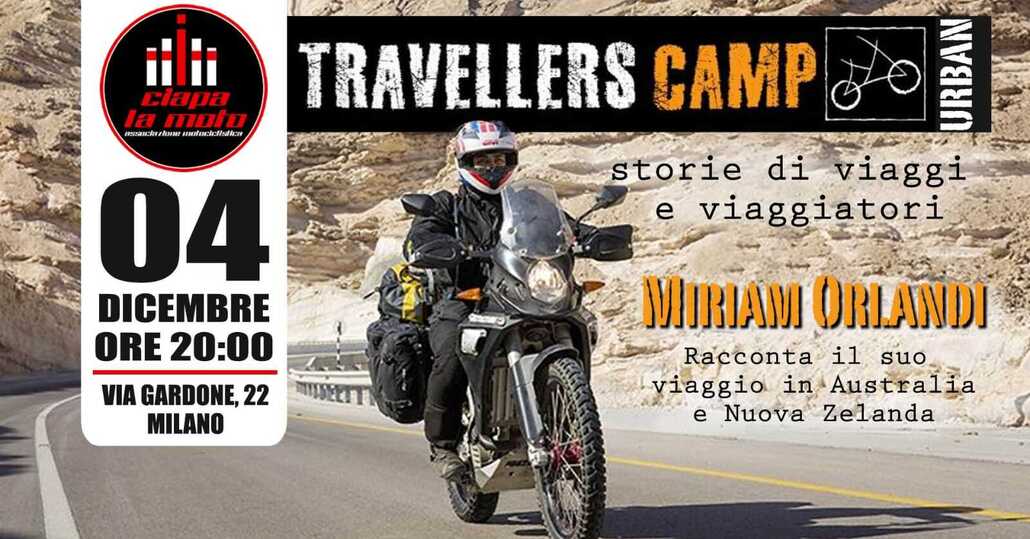 Travellers Camp: mercoledì 4 dicembre da Ciapa la Moto