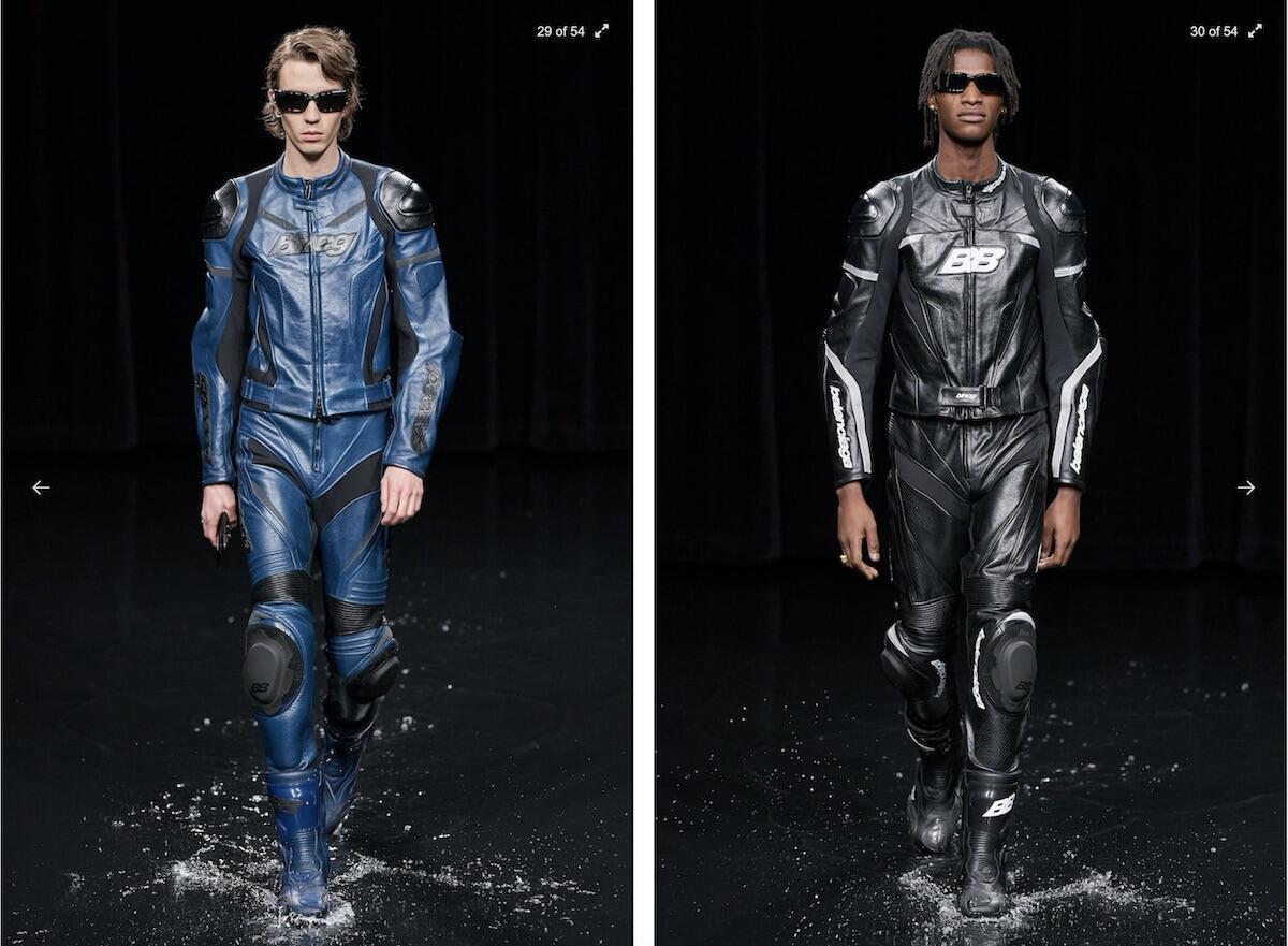 Balenciaga: tute di pelle in passerella - News - Moto.it
