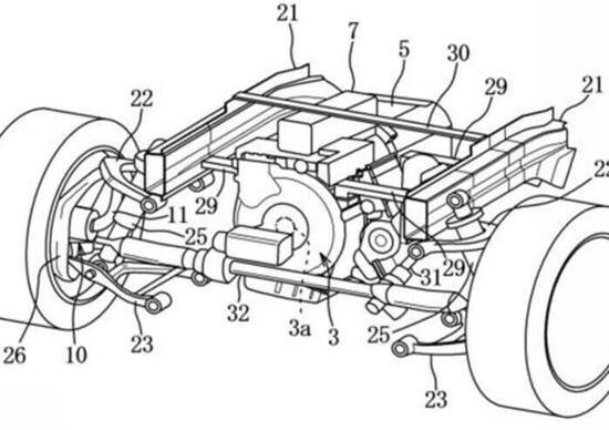 Il motore Wankel è evidente nello schema tecnico