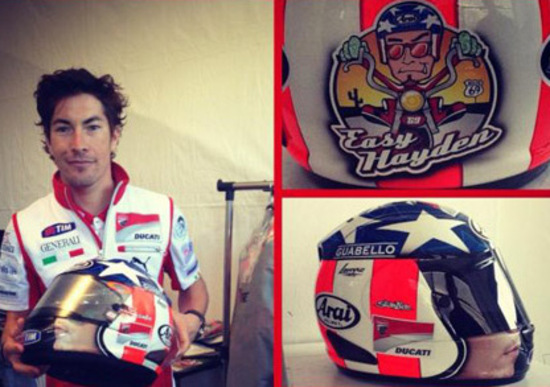 A Laguna Seca Hayden correrà con un casco jet A Laguna Seca Hayden correrà con un casco jet