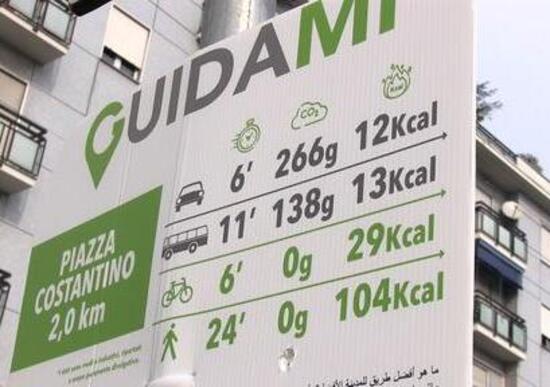 Milano, arriva la segnaletica tattica. Tempi di percorrenza, emissioni e calorie consumate Milano, arriva la segnaletica tattica. Tempi di percorrenza, emissioni e calorie consumate