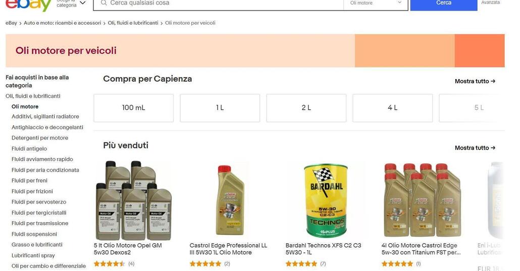 Guida all’acquisto: trovare l’olio migliore per la vostra auto grazie a eBay