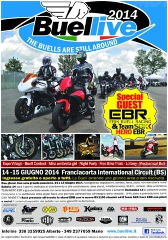 Raduni: sabato 14 e domenica 15 giugno Buellive Raduni: sabato 14 e domenica 15 giugno Buellive