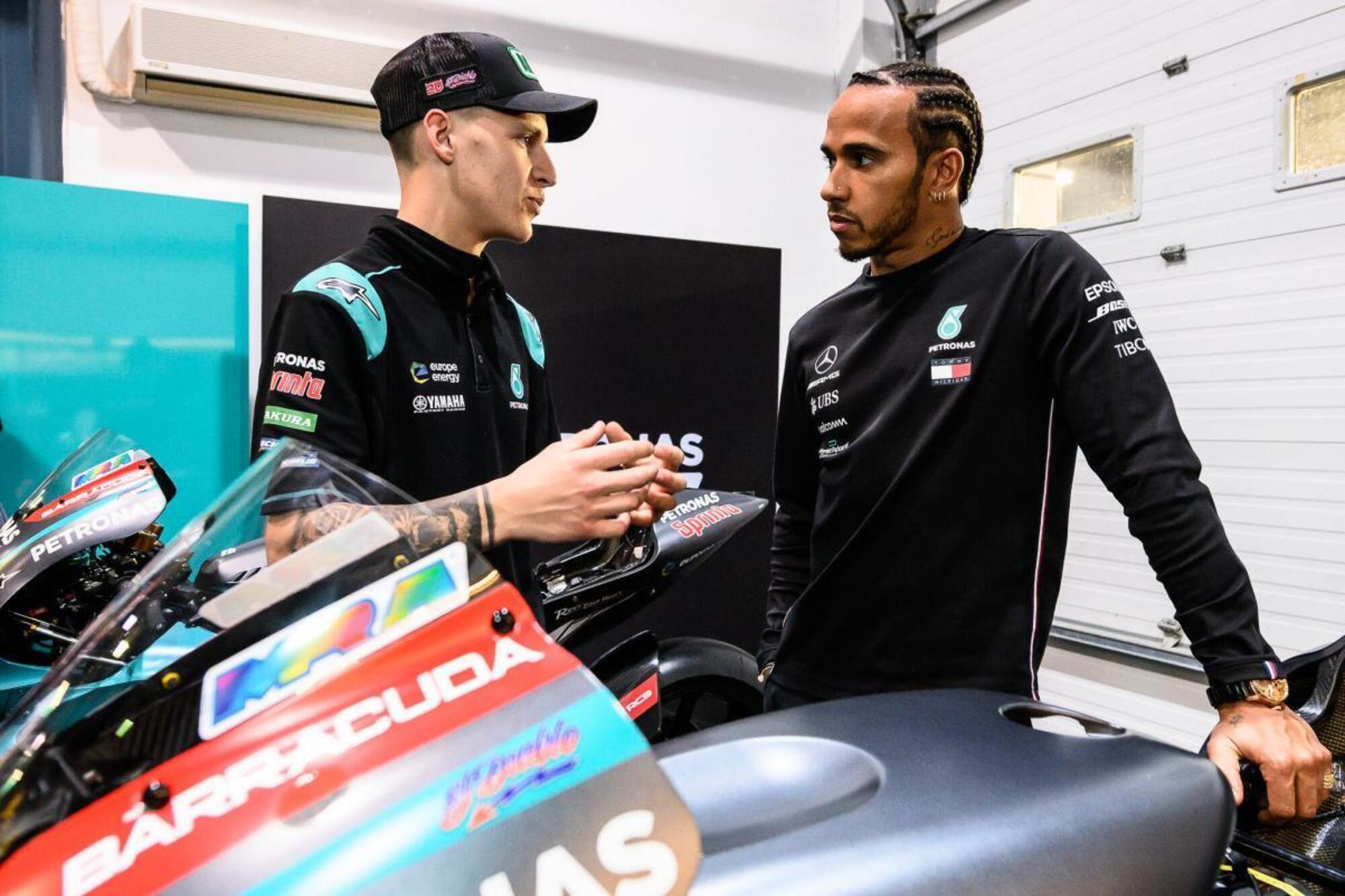 Fabio Quartararo e Lewis Hamilton Petronas