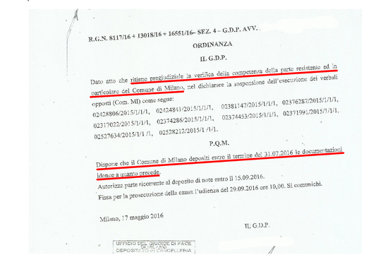 Lettera giudice di pace