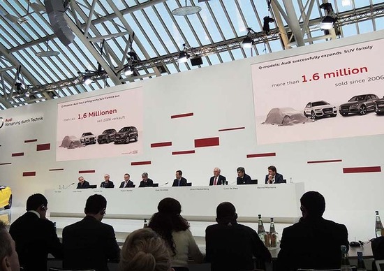 Audi, Stadler:«Nel 2014 17 nuovi modelli. Premiati i dipendenti con 6.900 Euro nel 2013» Audi, Stadler:«Nel 2014 17 nuovi modelli. Premiati i dipendenti con 6.900 Euro nel 2013»